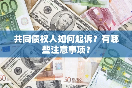济南共同债权人如何起诉？有哪些注意事项？